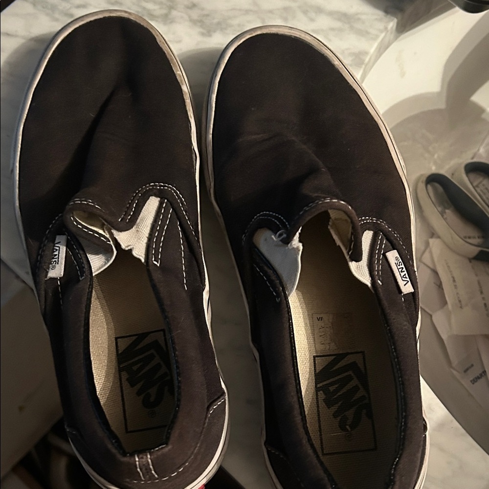 Vans Men's Black Slip-On Sneakers
